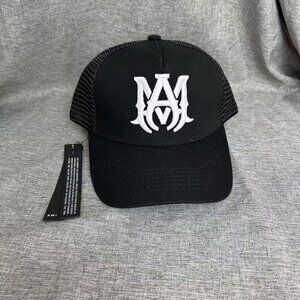 NEW AMIRI MA Logo Trucker Hat In Black